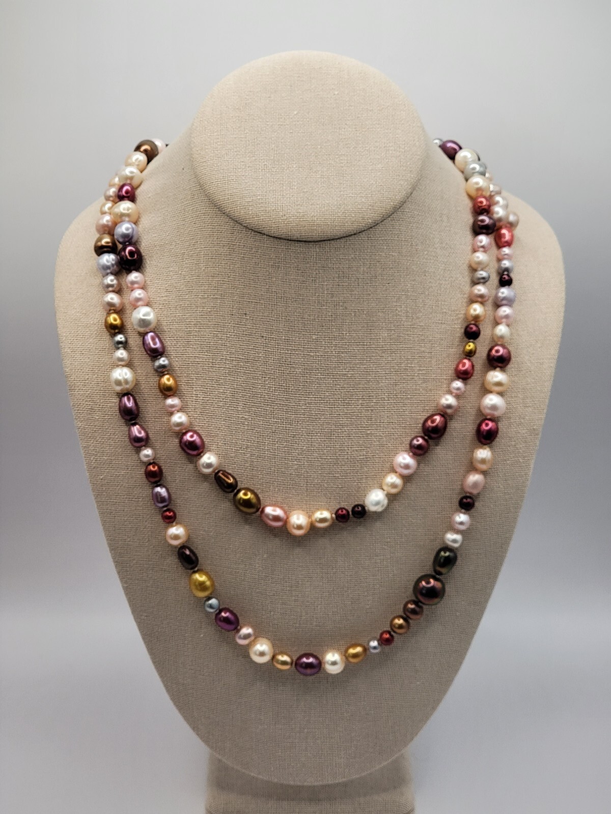 Honora Pearl Necklace 62″ Multi-Colored No Metal Hand Knotted
