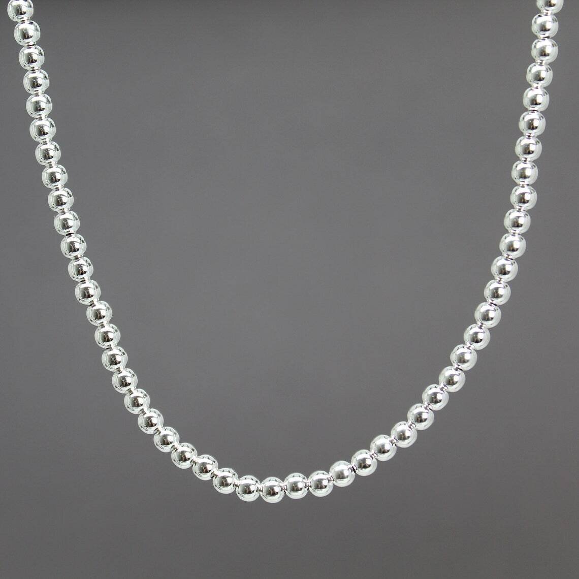 925 Sterling Silver Ball Bead Chain 3mm Necklace 925 Italy – All Sizes