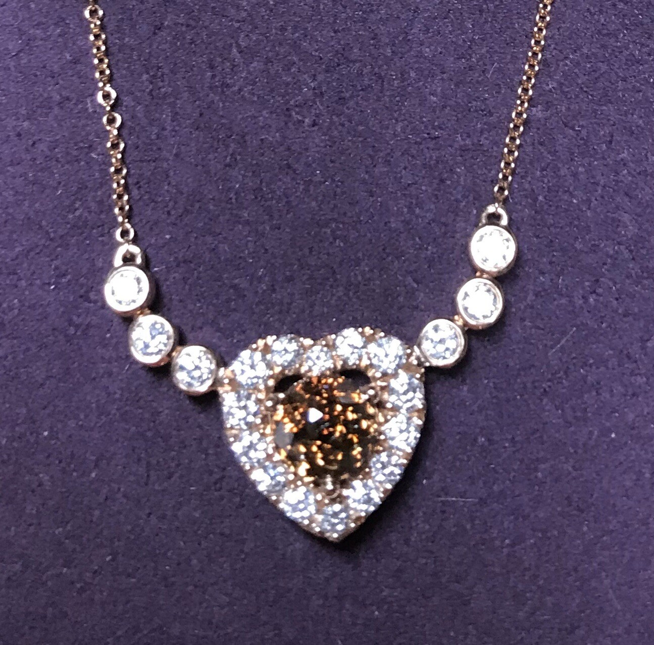 Fancy chocolate diamond necklace Crown Of Light Cut