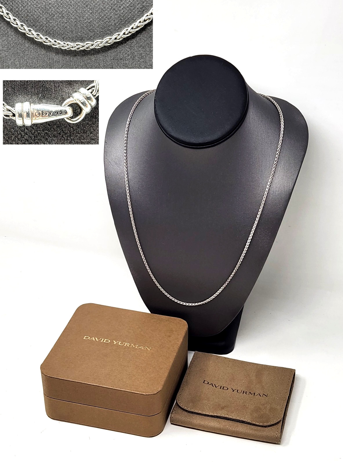 David Yurman 925 Silver 24” Wheat 2.25mm Wide Necklace