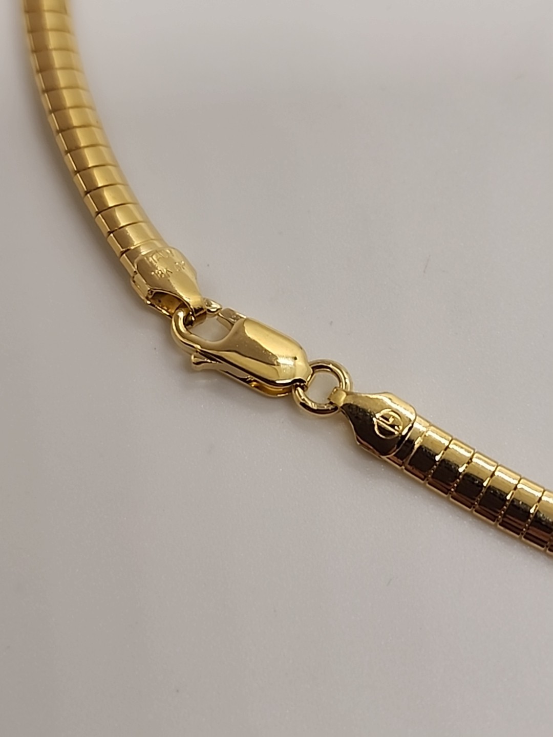Moda 18k Yellow Gold Plated Bronze 4mm Omega 18″ Necklace JTV Italy BEC368-18