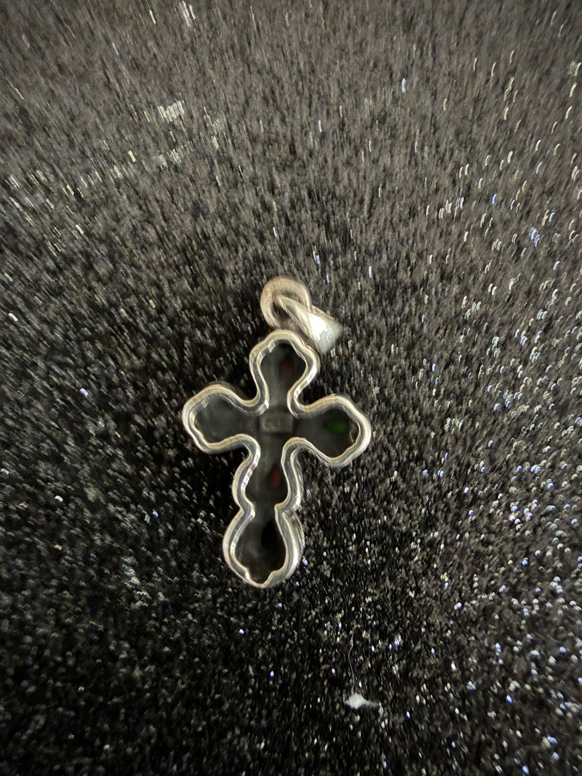 334 Silpada Sterling Silver 925 Petite Multi-stone Cross Pendant Retired