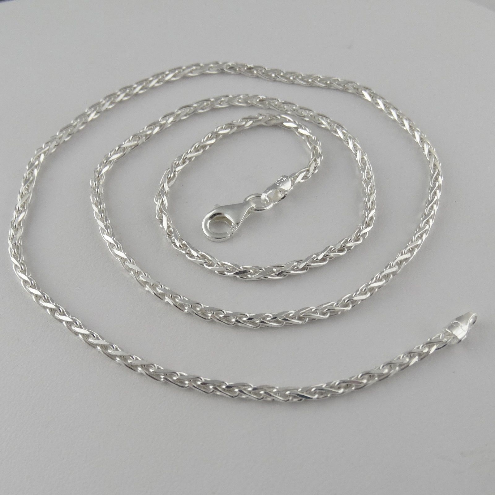 Sterling Silver 2mm SPIGA Wheat Chain – 060 Diamond Cut Italy 16″-30″