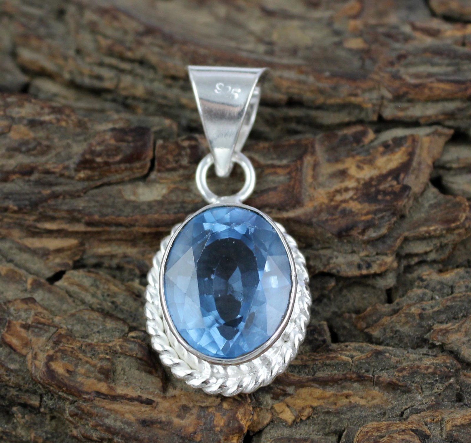 15.65 Ct Natural Swiss Blue Topaz Oval Gems Certified Women Pendant Wedding Gift
