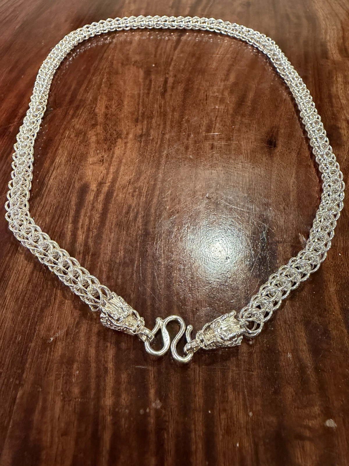 999 Silver Dragon Tail Chain Necklace 7.5mm 21” 56g (Unbranded)