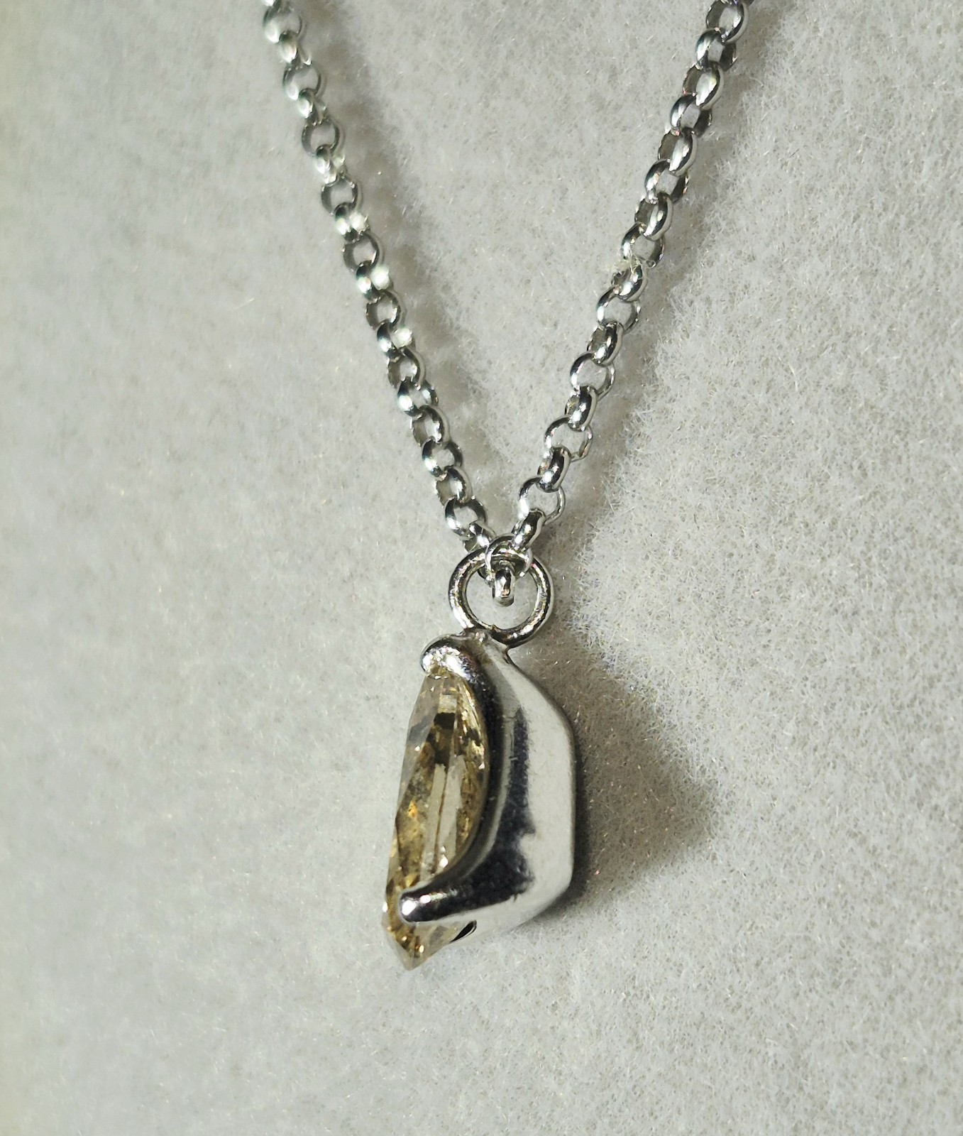 STUNNING! PLATINUM 900 NATURAL EARTH MINED 1ct GOLDEN DIAMOND SOLITAIRE NECKLACE