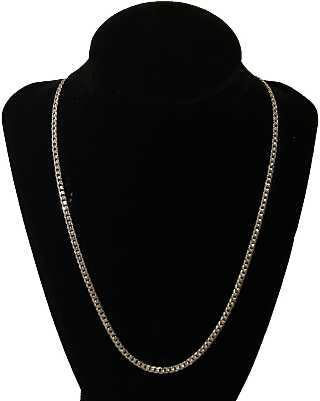 925 Sterling Silver Flat Curb Cuban Link Chain 20 Inch 3.0 mm New Made in Italy