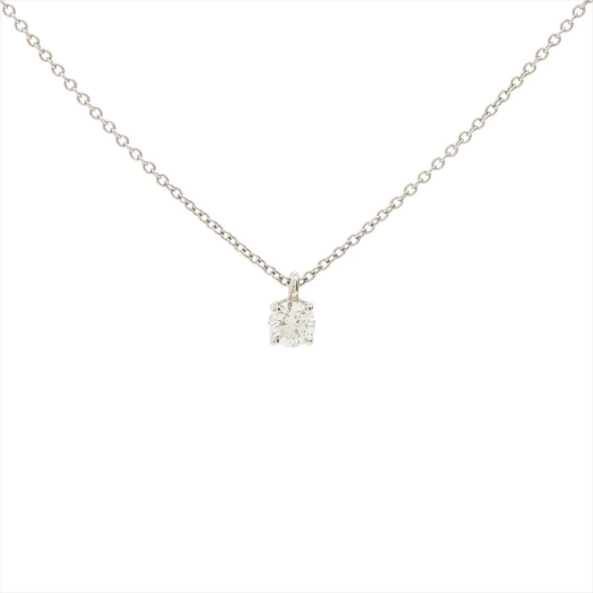 Tiffany Solitaire diamond Necklace Pt950 2.4g 0.28 G VS1 3EX NONE