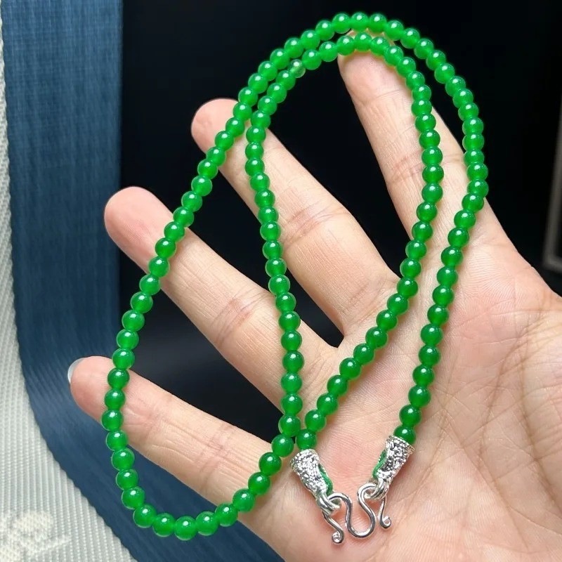 High Quality Natural Ice Quartzite Jade Necklace Versatile Fashion Mother Chain