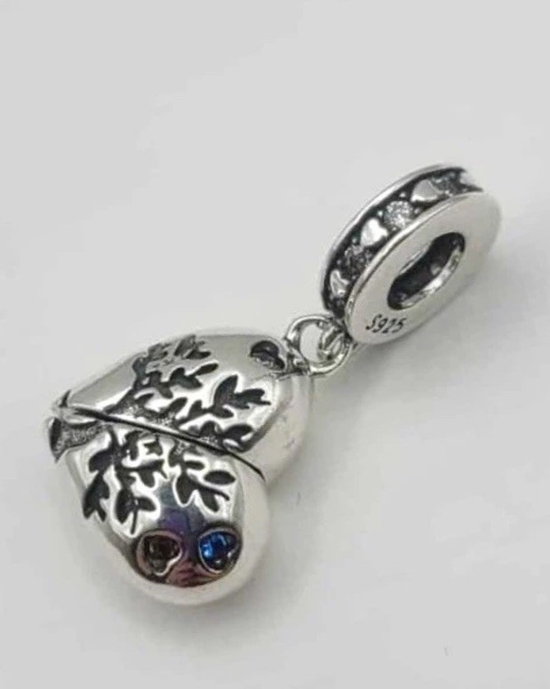 925 Sterling Silver Open/Close Tree Of Life Charm Pendant “Family Forever”