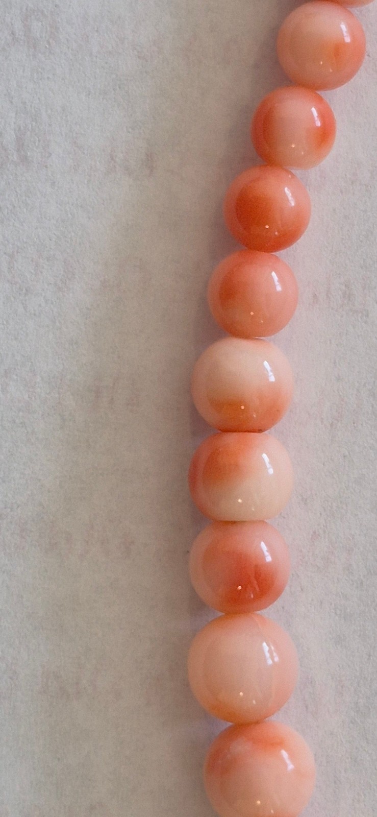 Hawaiian Pink Coral Necklace, 21″, Angel-Skin Color, From Maui In Mid-1980s