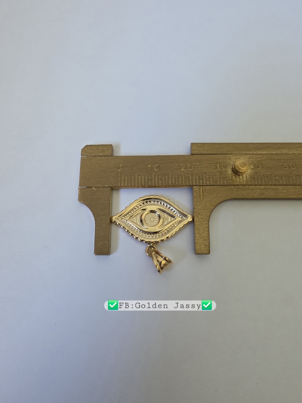 18K Real Gold Evil Eye Pendant