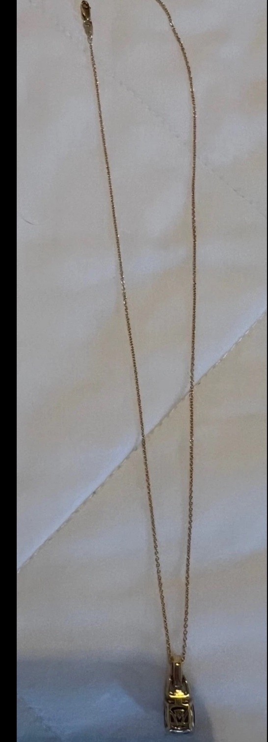 Le Vian 14kt Gold Diamond & Smoky Quartz Cushion Cut Pendant Necklace