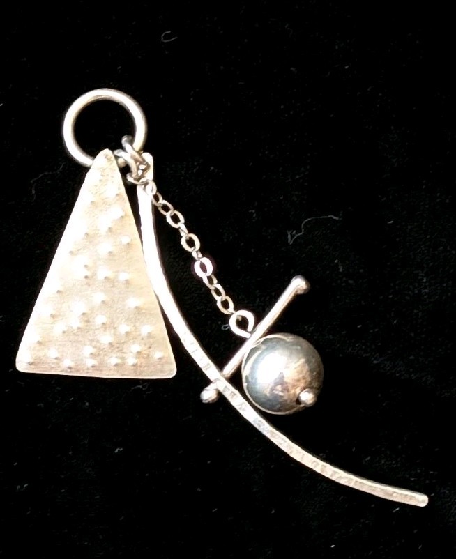 925 Sterling Silver USA Designer ROZ BALKIN Modernist Charm Pendant .925