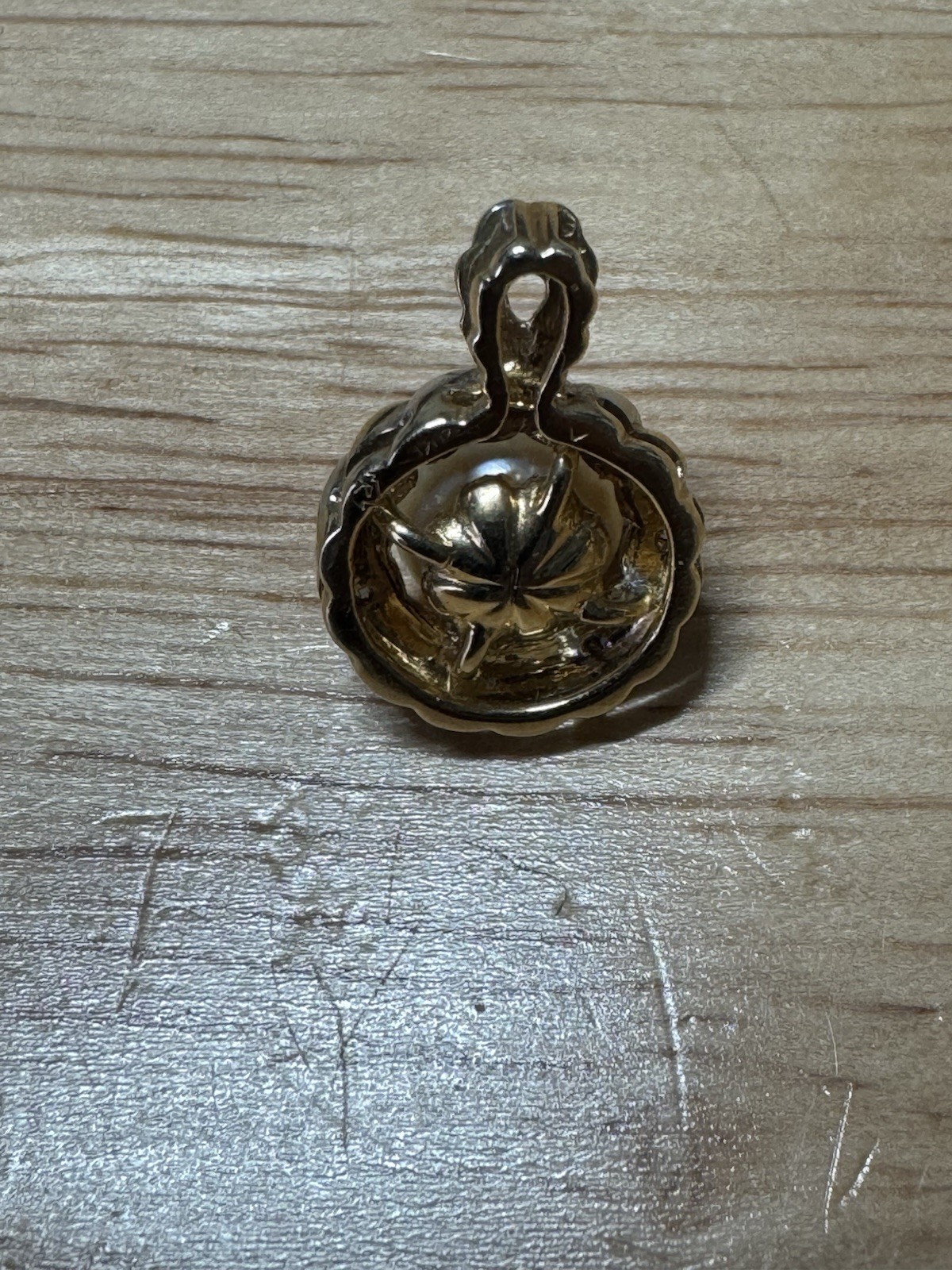 Nice 14k Yellow Gold Diamond Fresh Water Pearl Pendant 3.4 Grams