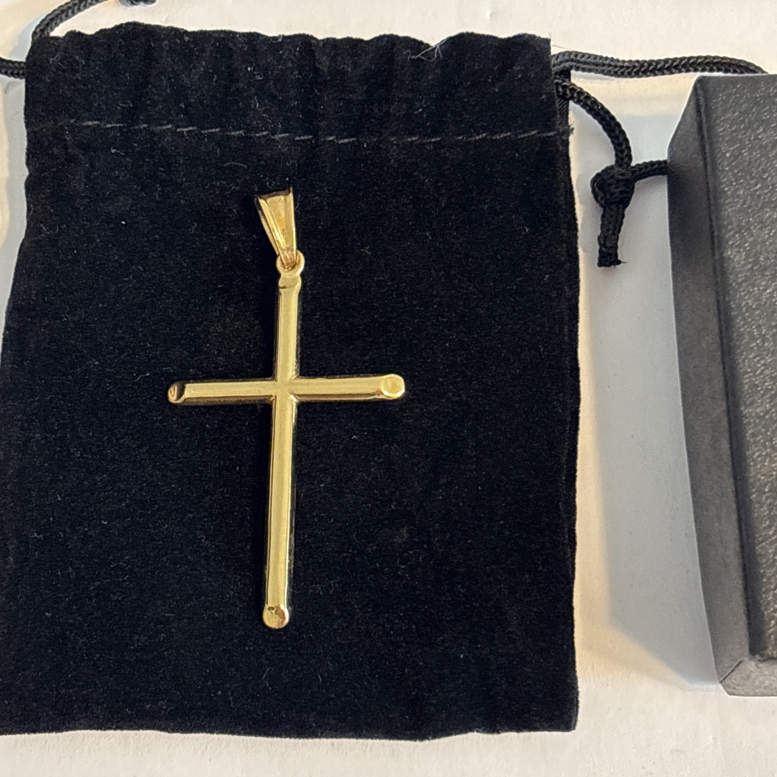 18K Real Gold Large Cross Pendant 1″ X 2″ 1.98 Grams