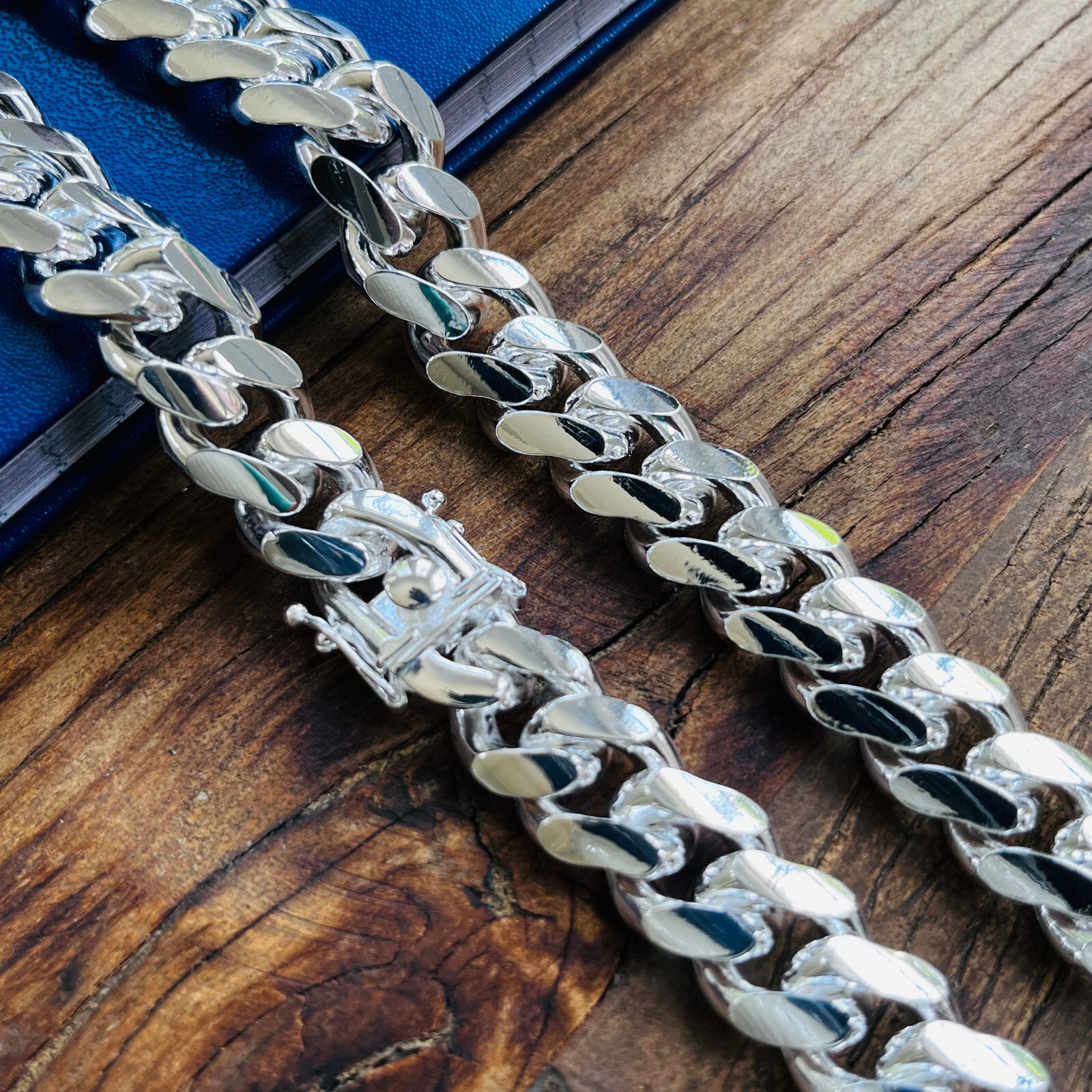 Real Solid Sterling Silver Miami Cuban Mens Boys Chain Bracelet or Necklace
