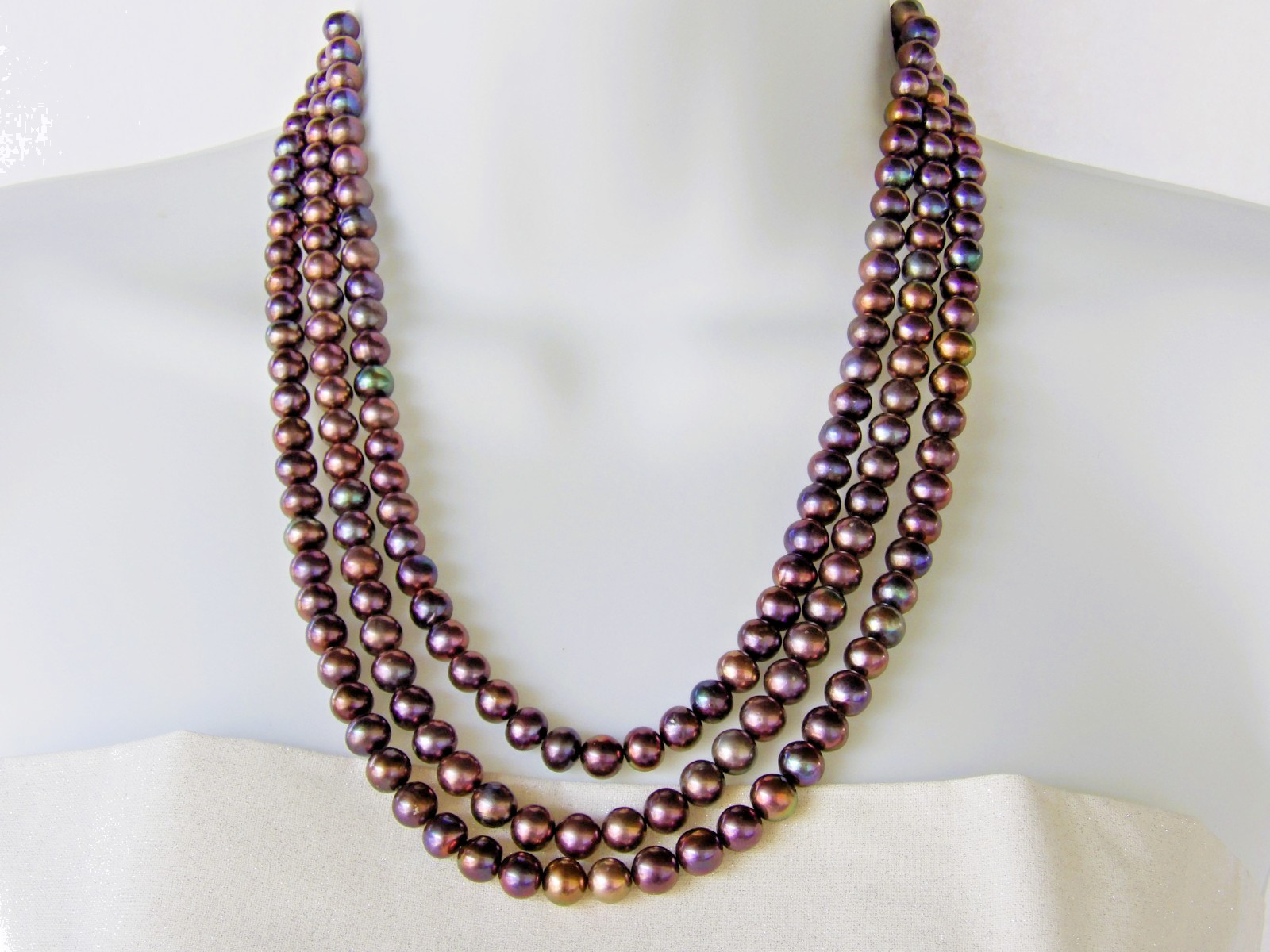20 inches long Dark Potato Layered Genuine Freshwater Pearl Necklace NK971