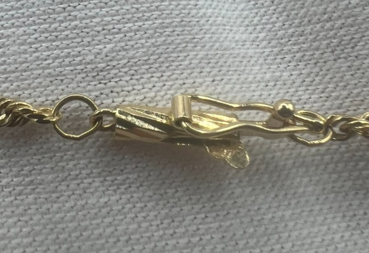 Solid 14K Yellow Gold Rope Chain Necklace 5.8 Grams, 16 Inches, 2mm
