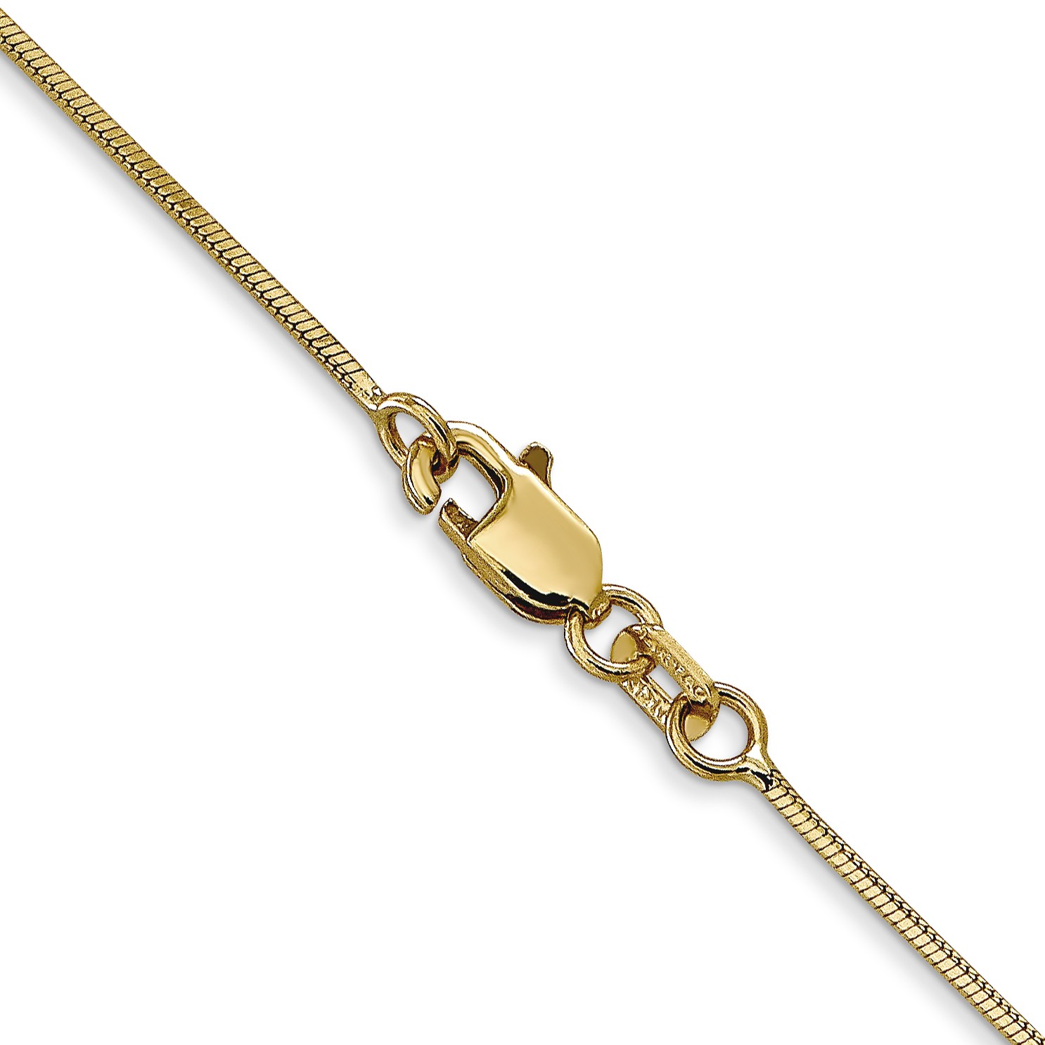 14K 7 inch .8mm Octagonal Snake with Lobster Clasp Bracelet OSA100