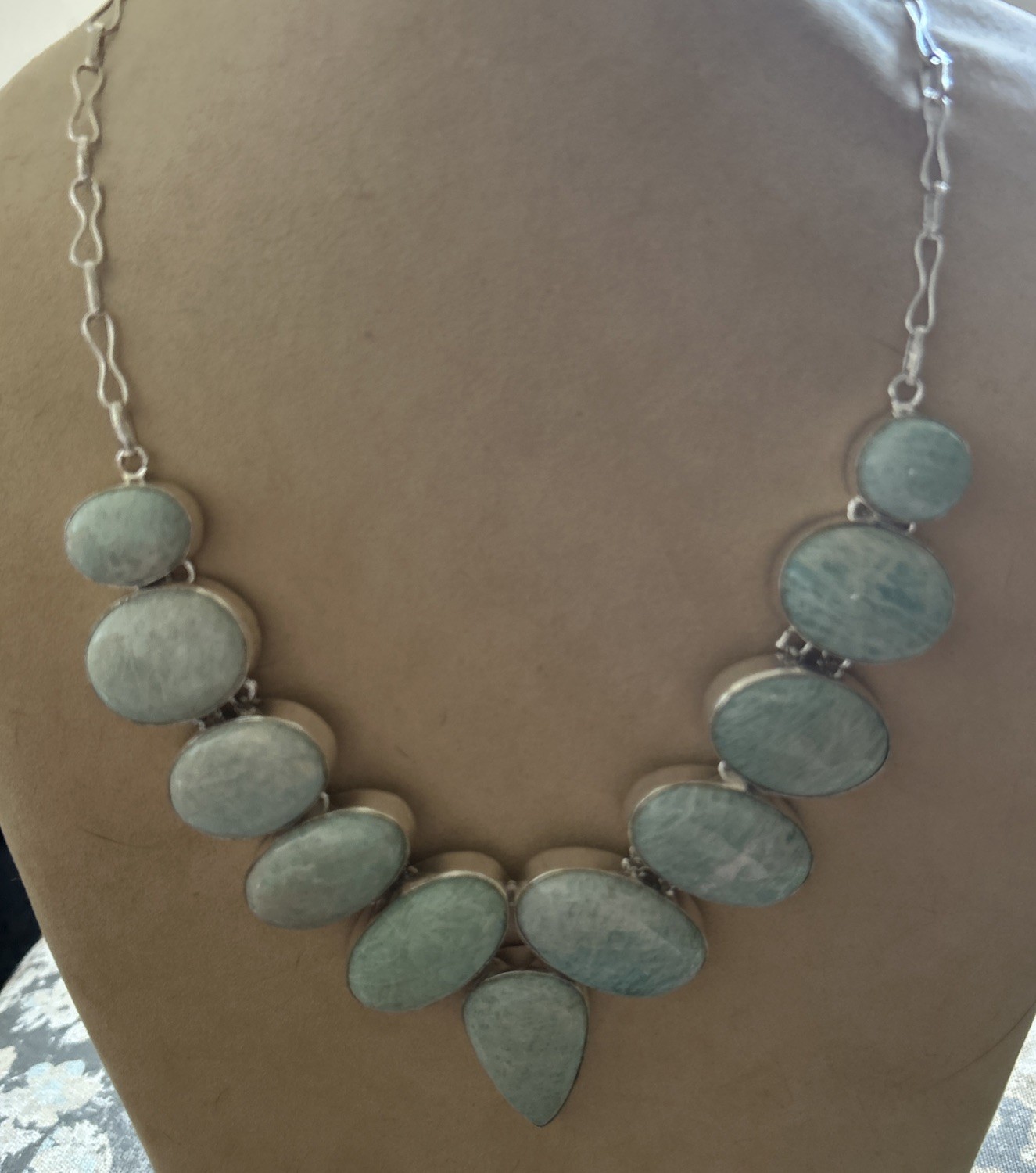 Sterling silver Amazonite 18 inch gemstone necklace
