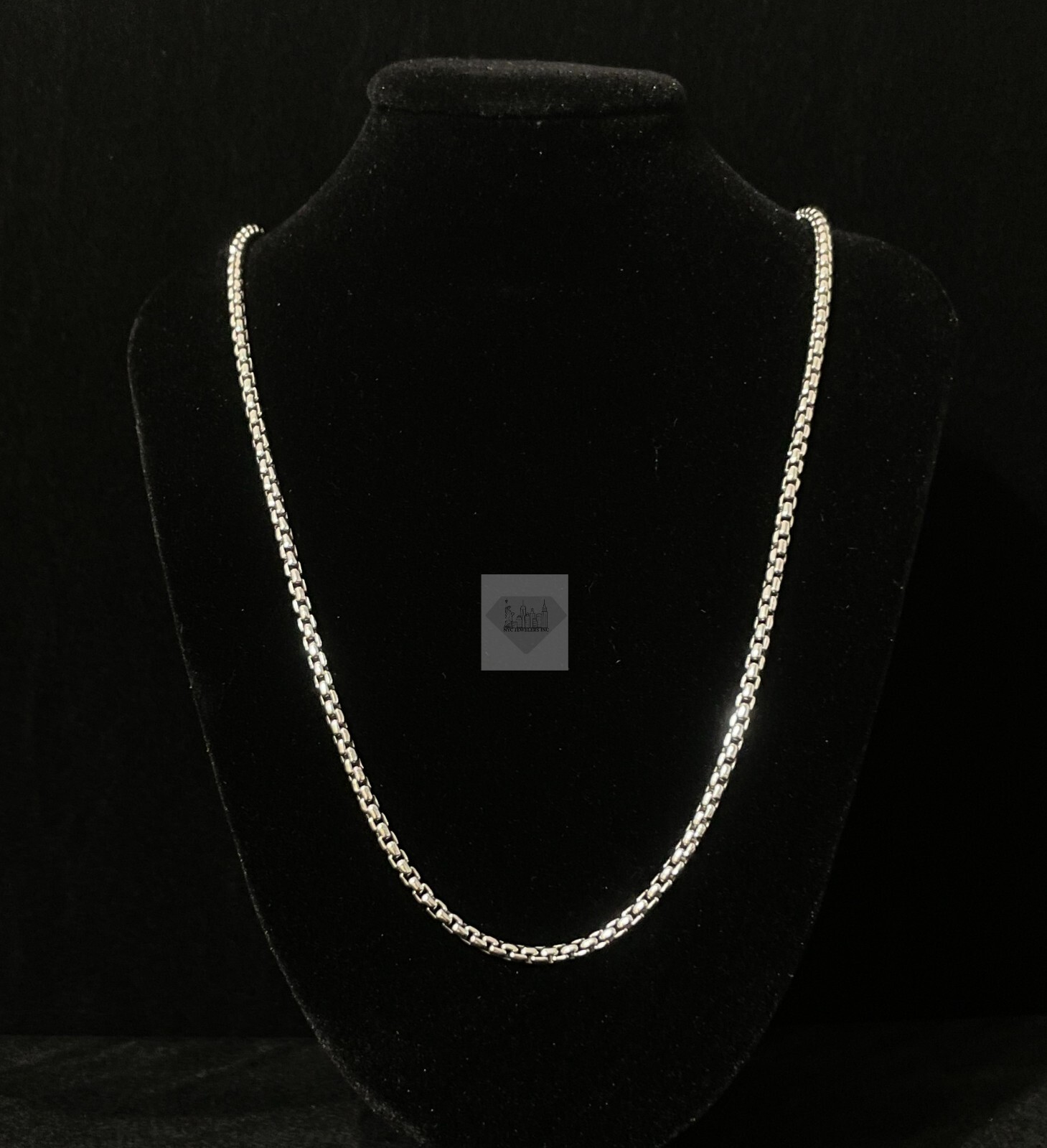 Solid 925 Sterling Silver Italian Round Box Chain Necklace Italian Made UNISEX