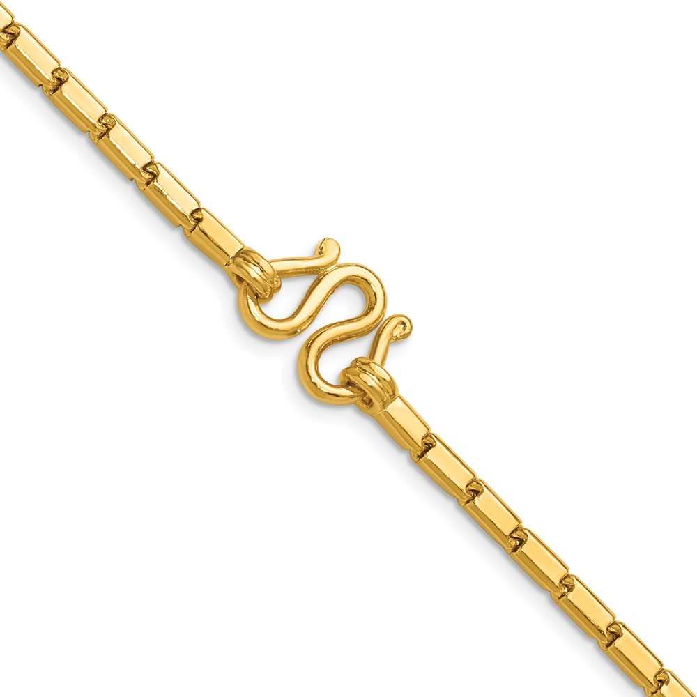 24k Yellow Gold Polished 3.0mm Solid Square Barrel Link Chain Necklace 24″