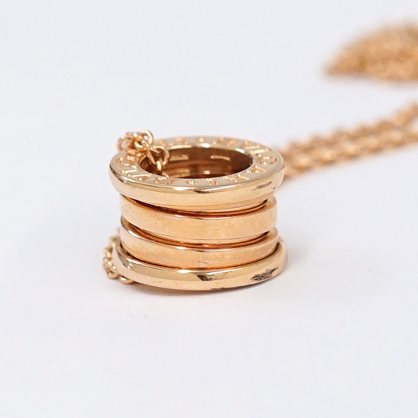 BVLGARI B zero1 Necklace 18″ 18k Rose Gold Auth w/Box #2140