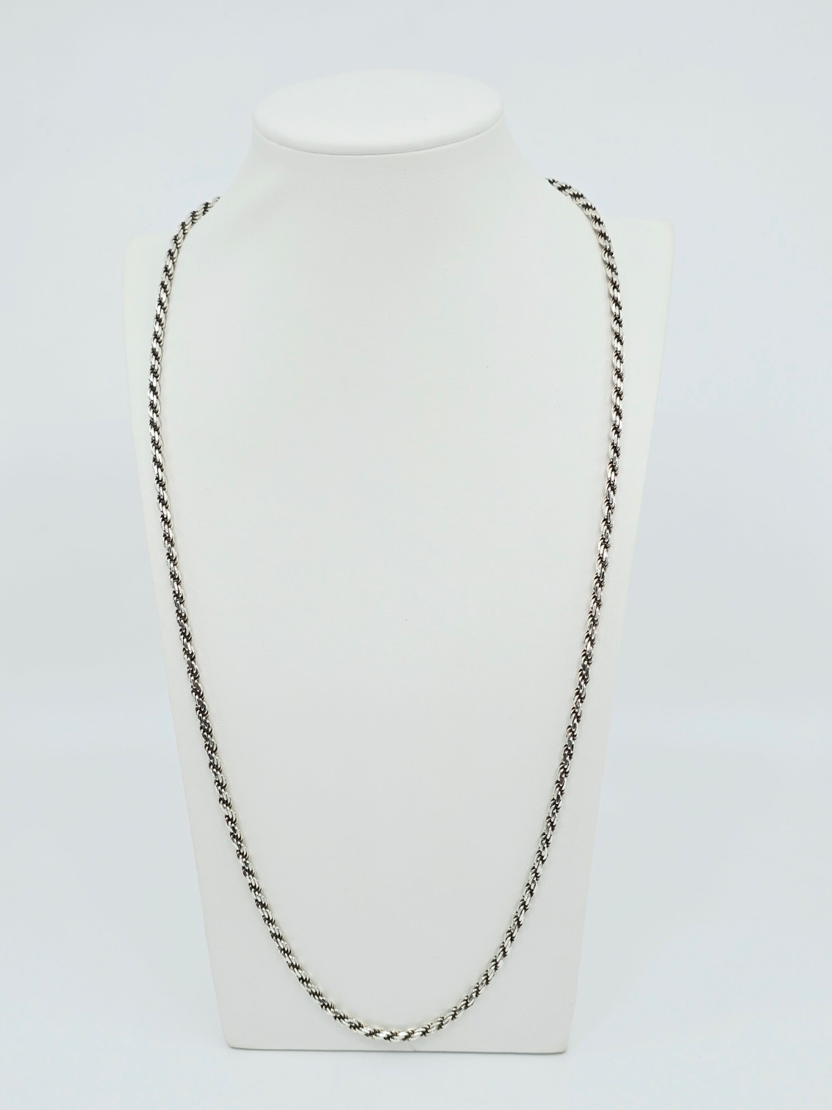 Amazing Solid 925 Sterling Silver Designer Rope Chain Necklace – 28″ Length