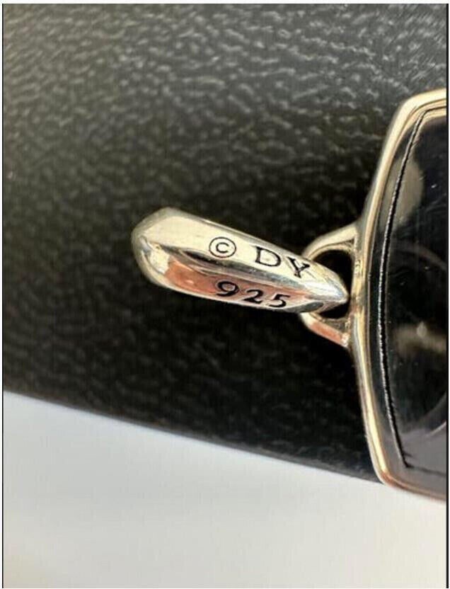 925 David Yurman Shield Amulet Necklace with Black Onyx & Pave Black Diamonds