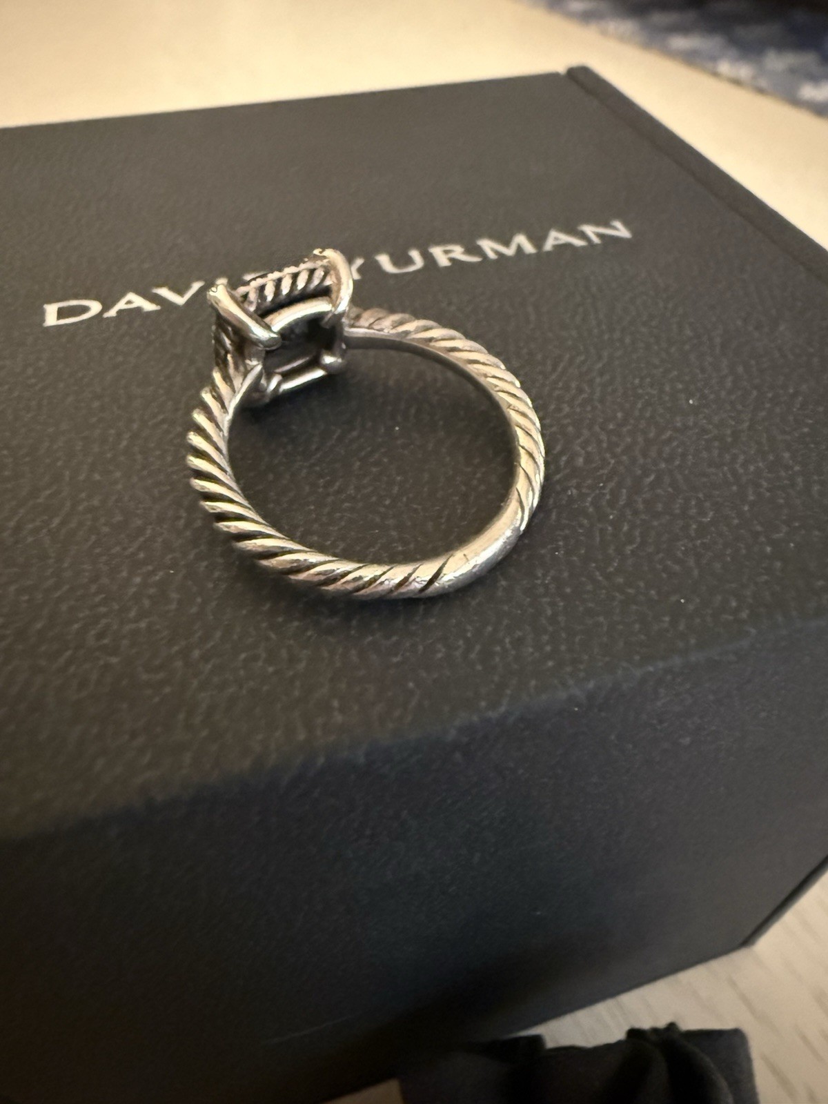 David Yurman Petite Chatelaine Onyx Pave Diamond Bezel Ring Pendant Necklace