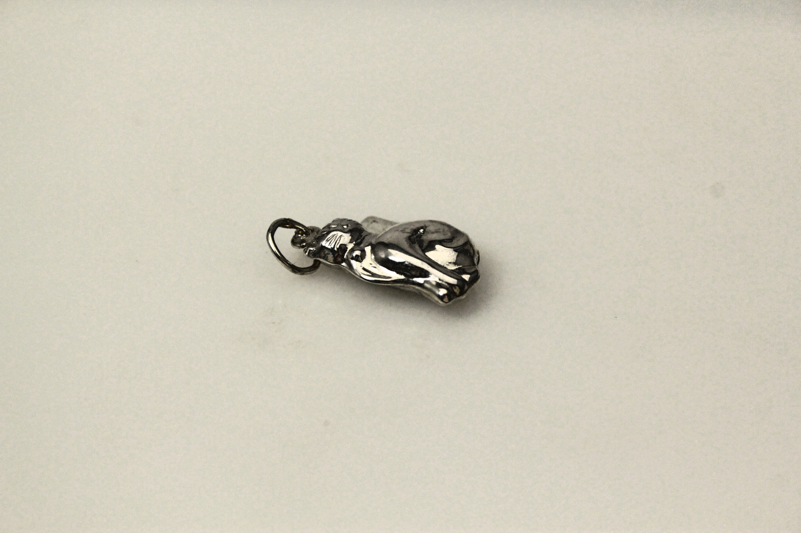 Puffy Cat Charm 925 Sterling Silver 1.4 Grams (PEN8223)