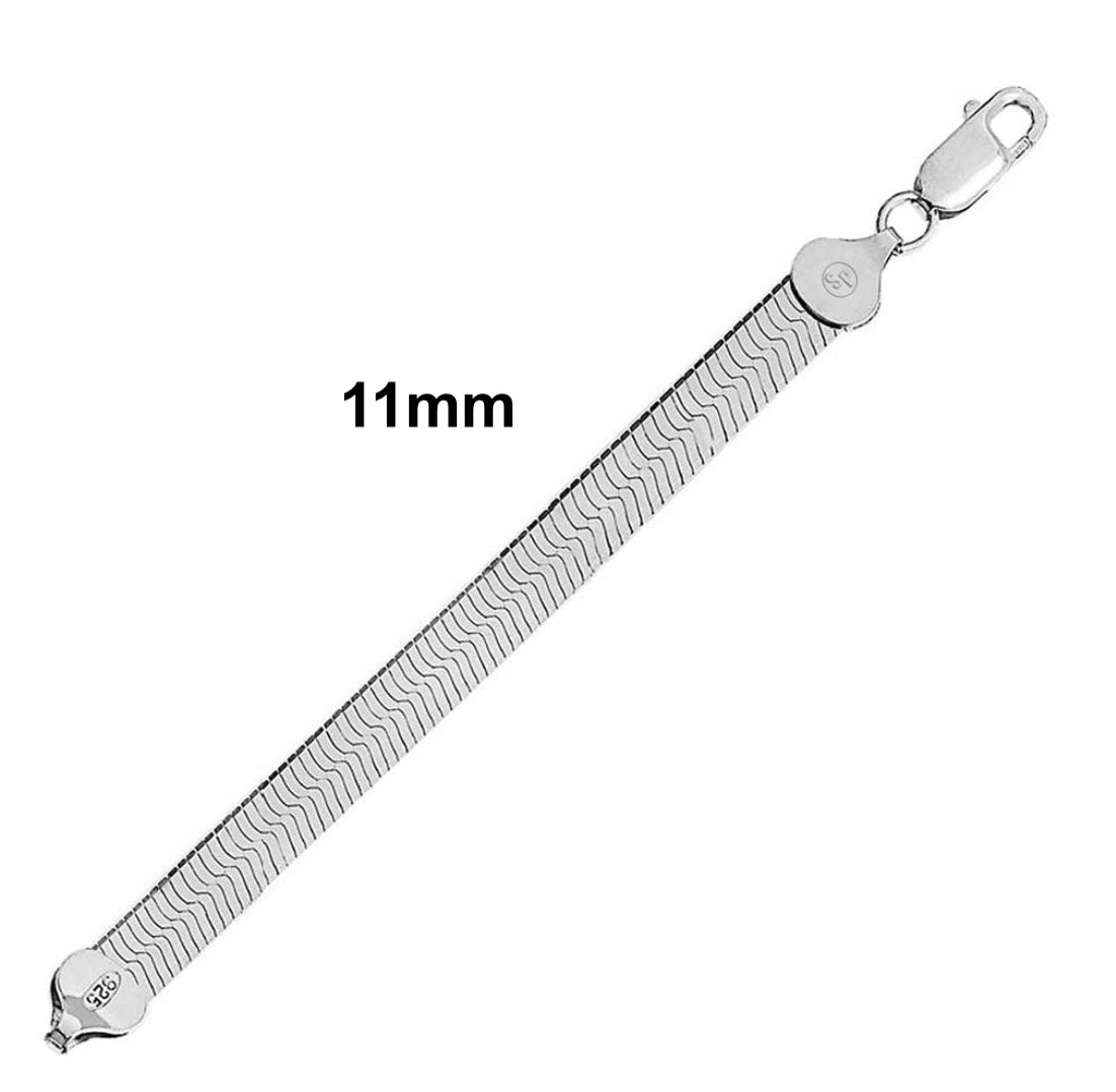 Italian Solid Sterling Silver Herringbone Chain Necklace 925 Silver Chain UNISEX