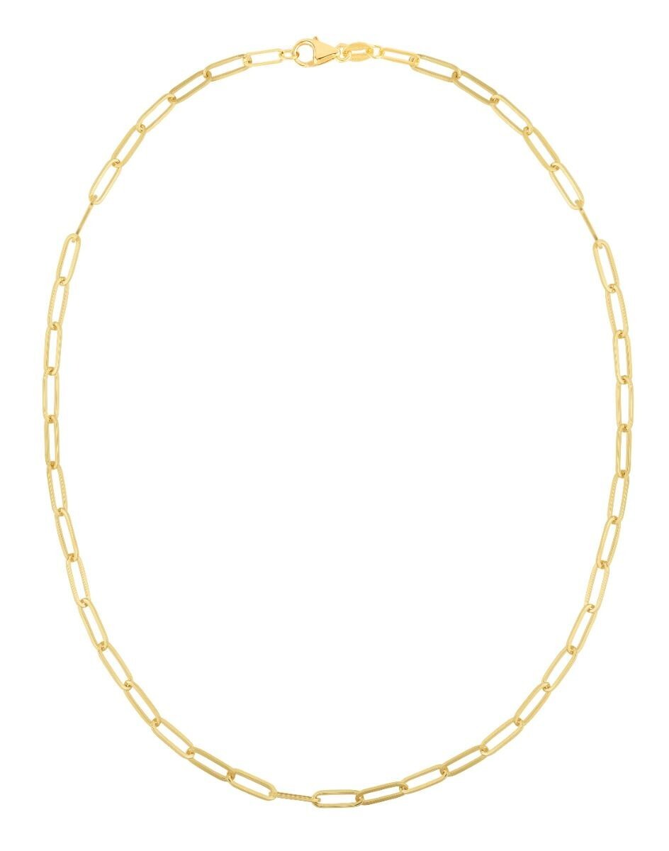 10k Yellow Gold Solid PAPERCLIP Cable Link Chain Necklace 22Inch 3.4 grams 2.5MM