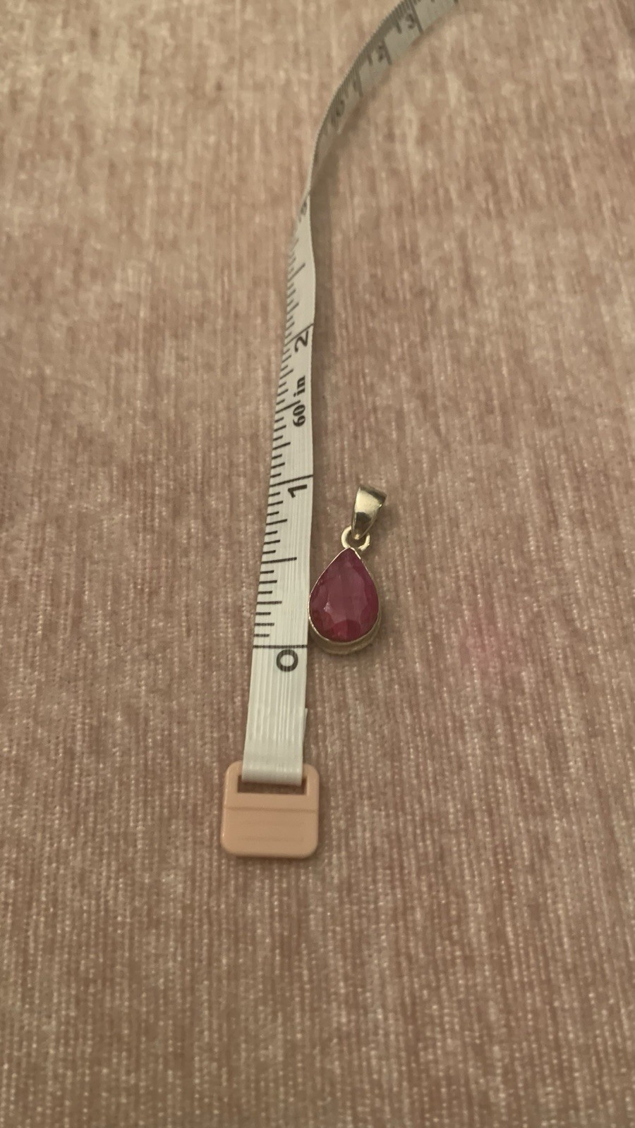 925 Silver Tear Drop Ruby Pendent Gemstone