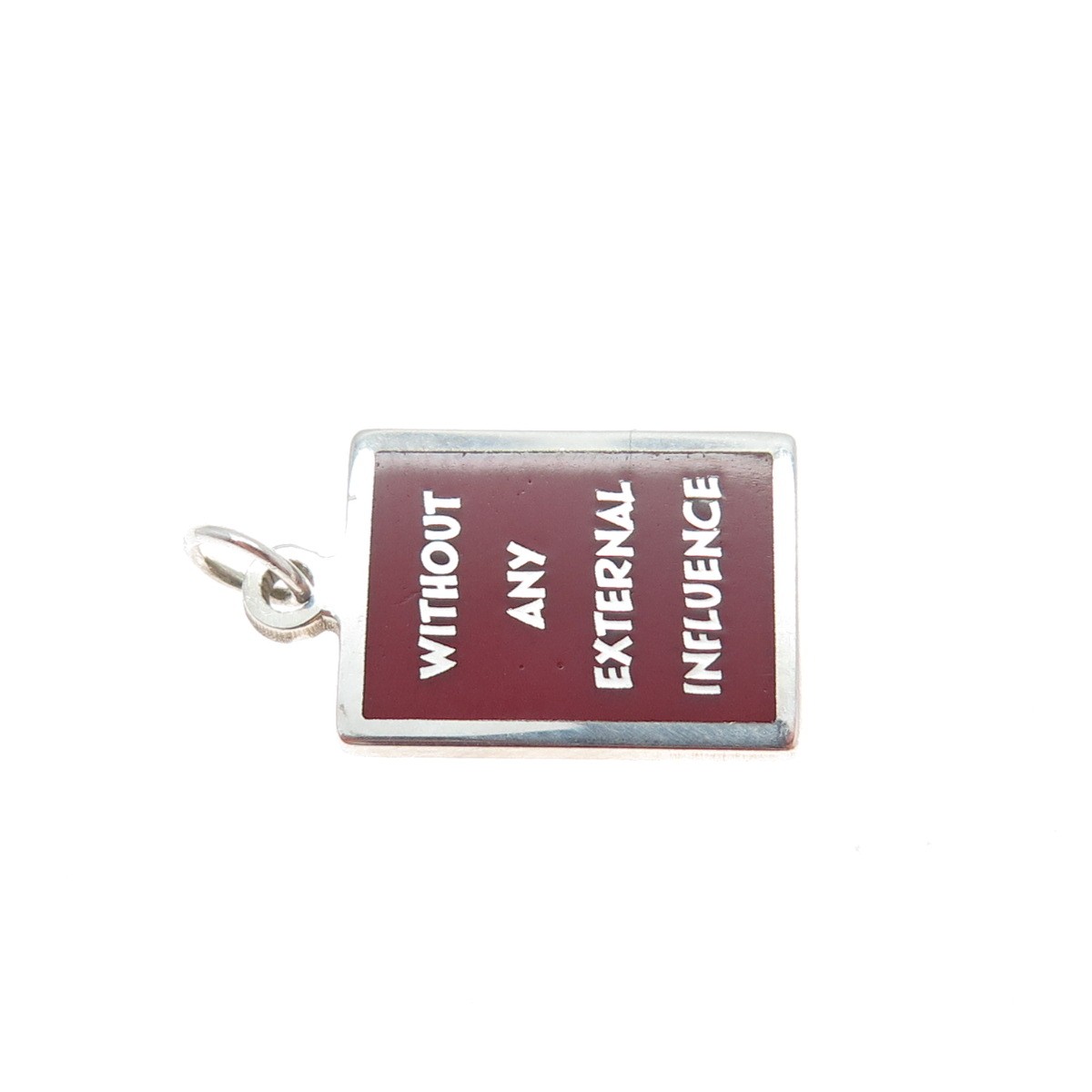 925 Sterling Red Enamel Without Any External Influence Minimalist Charm Pendant