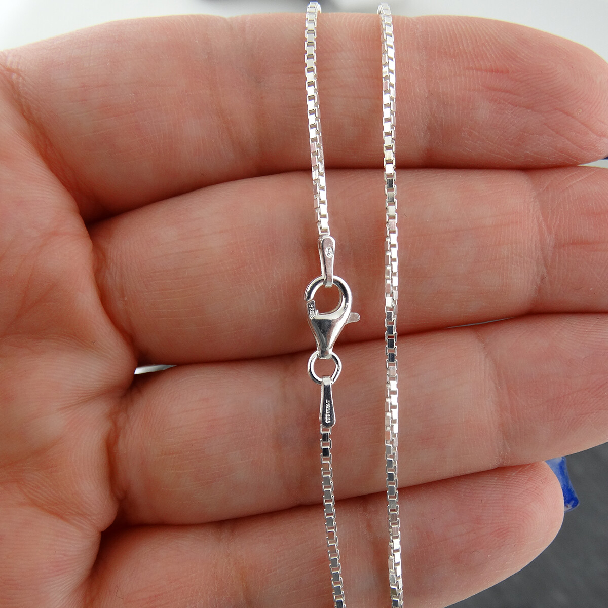 1.2mm Box Chain Necklace – 925 Sterling Silver – Italy 16″, 18″, 20″, 22″, 24″