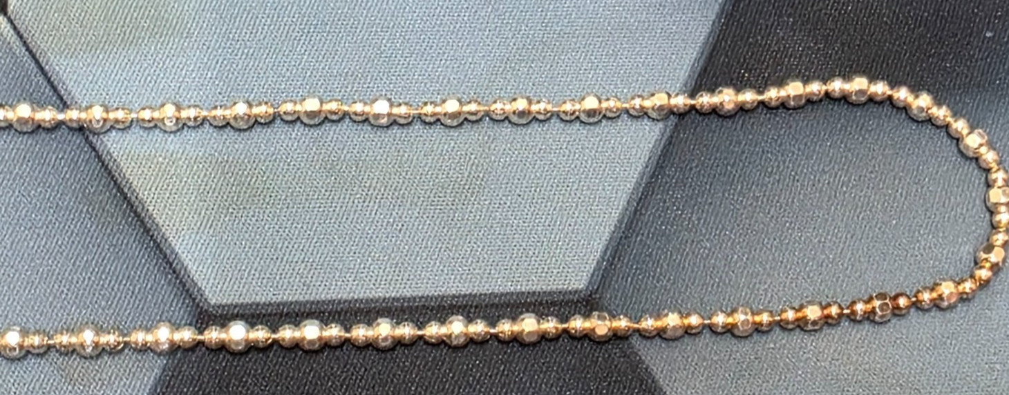 SILVER .925 36IN 24 GRAMS Diamond Cut Beaded NECKLACE