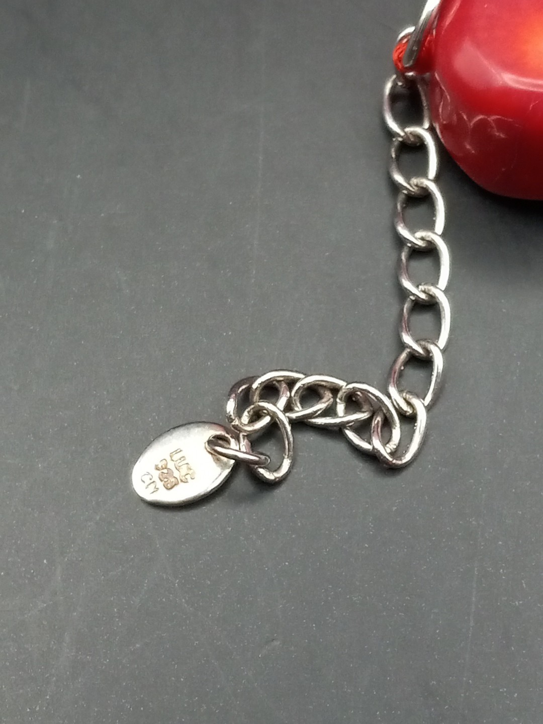 Vintage Lucas Lameth Red Coral Sterling Silver Chunky Necklace 21in