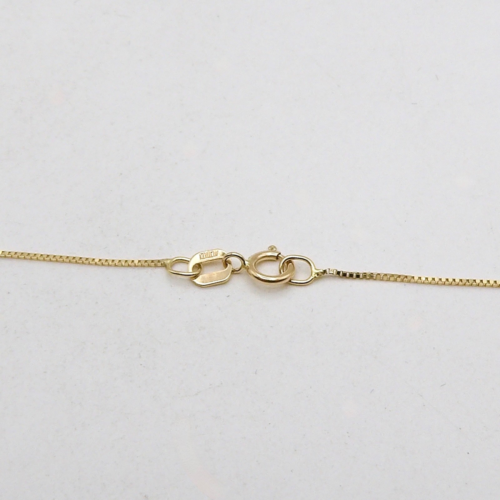 Solid 14k Gold Venetian Box Link Pendant Chain Necklace Milor Italy 24in