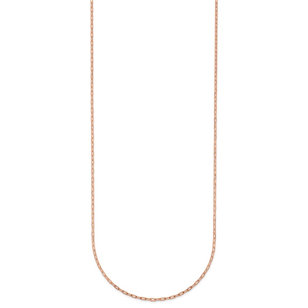 18K Rose Gold Polished and Diamond-cut 1.2mm Solid Flat Cable Chain Necklace 18″