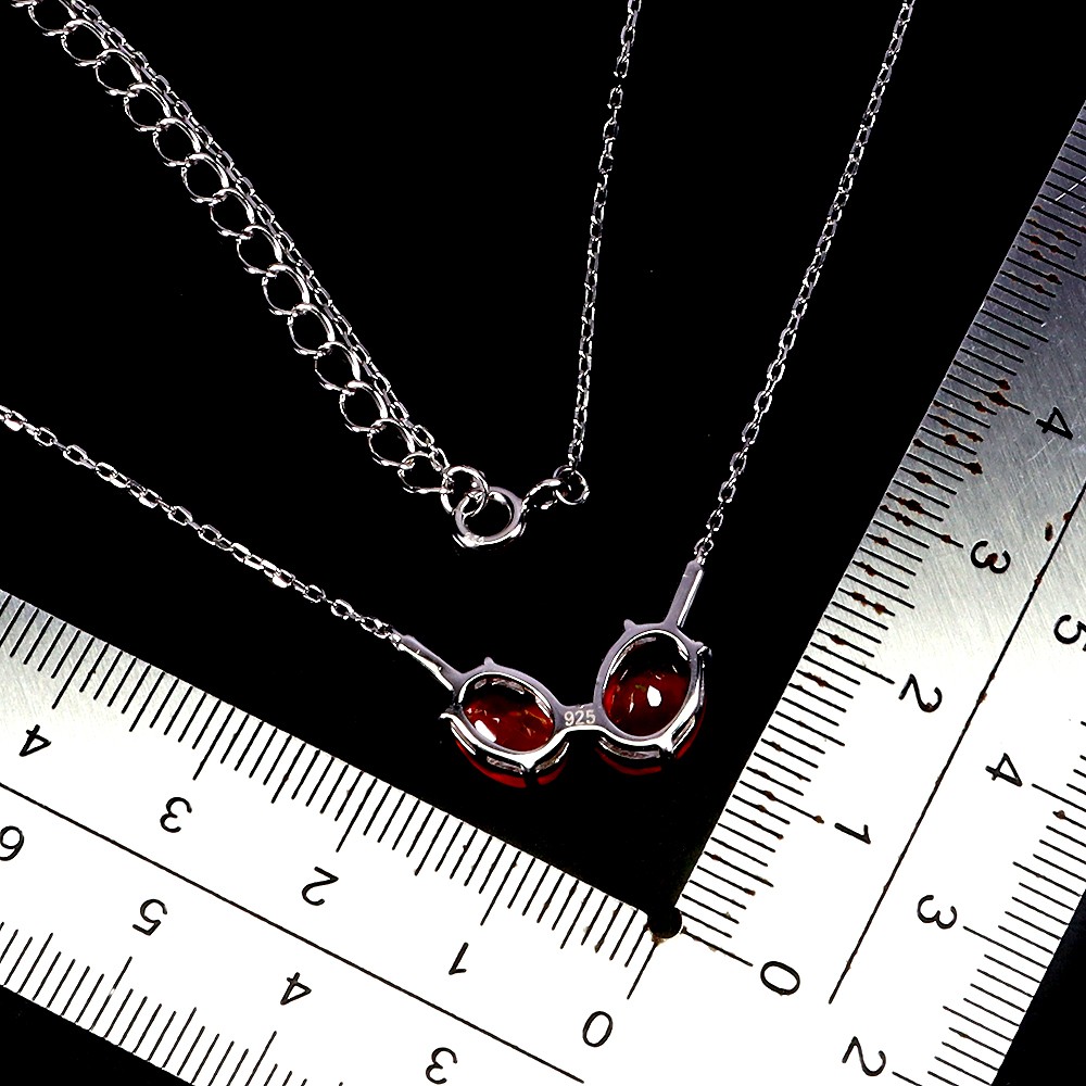 925 Sterling Silver Necklace Oval Orange Opal 9x7mm Gemstone Jewelry 18inches