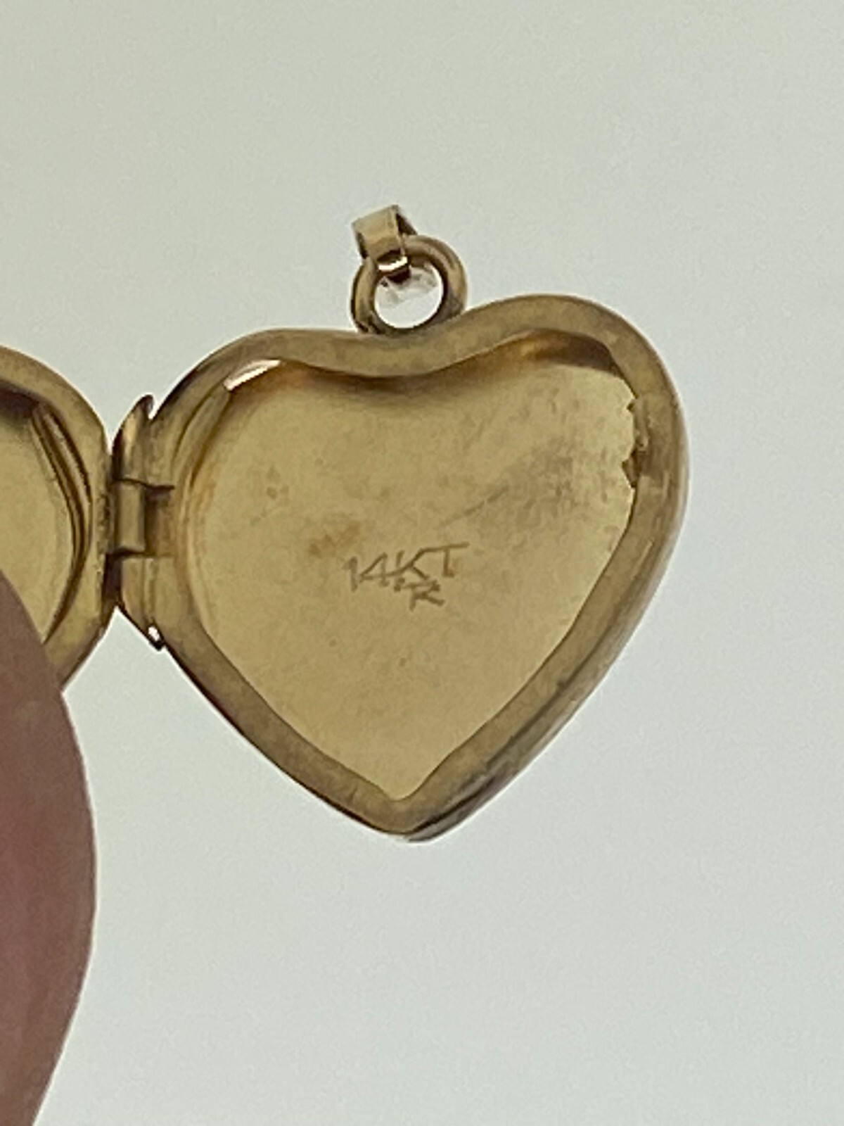 NEW 14K Yellow Gold Brushed & Shiny Heart Locket with Engraved Design 1.4g