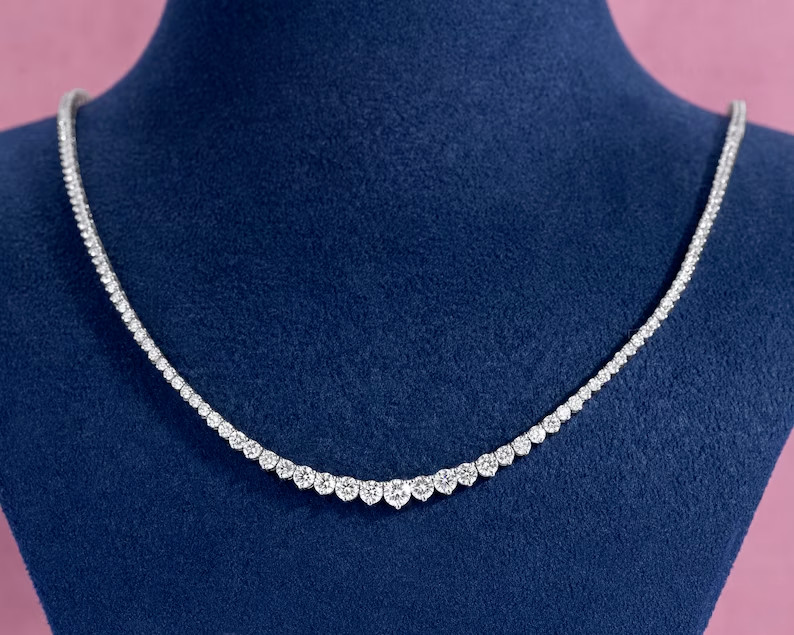 Graduation Lab Grown Diamond Necklace 20″ Inch 7.00 Ct 925 Sterling Silver