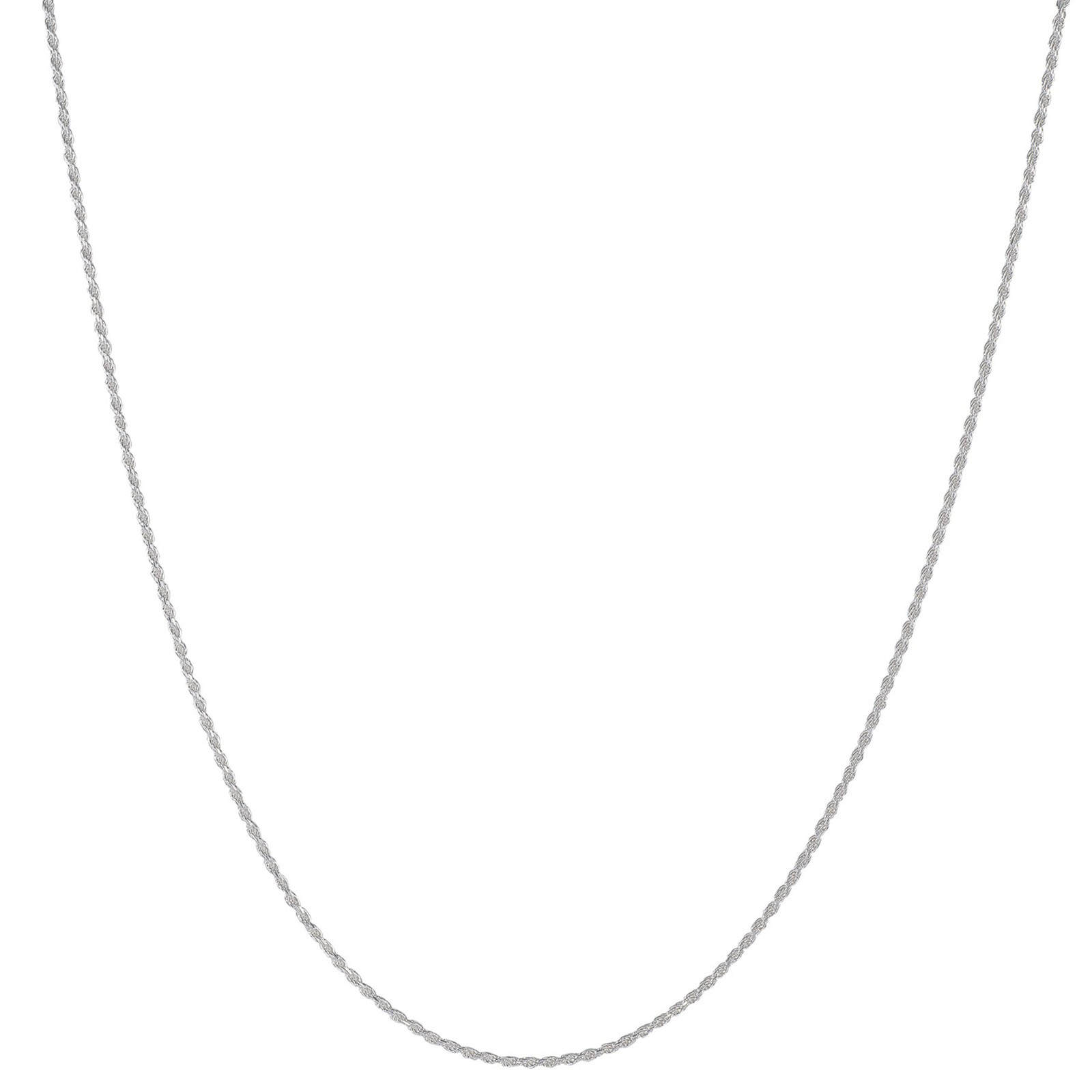 Solid 925 Sterling Silver 1.7mm Rope Chain Necklace Nickel Free Made in Italy