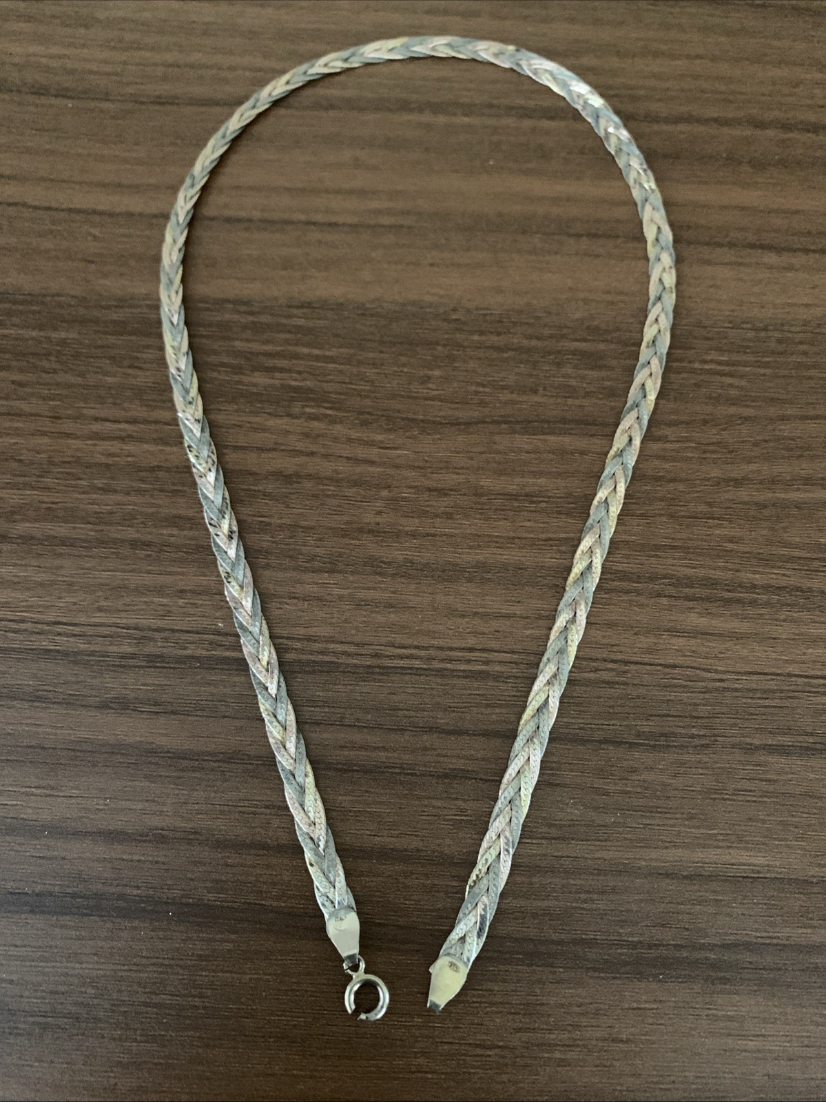 Sterling Silver Necklace 19.5 Inch Marked 925 Italy Vintage READ Description