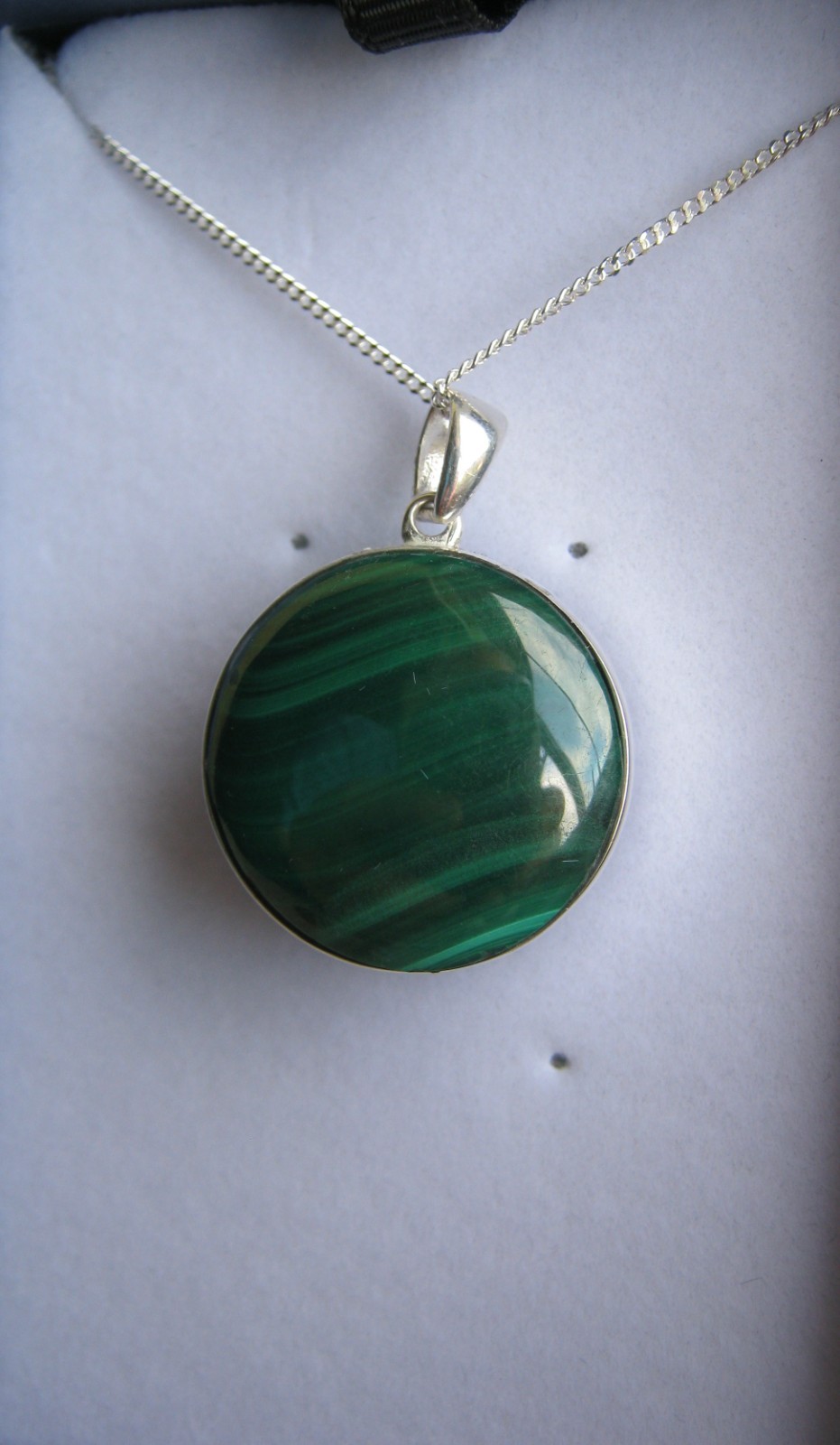 BLUE JOHN & MALACHITE PENDANT,STERLING SILV. 20″ BOXED BJ405