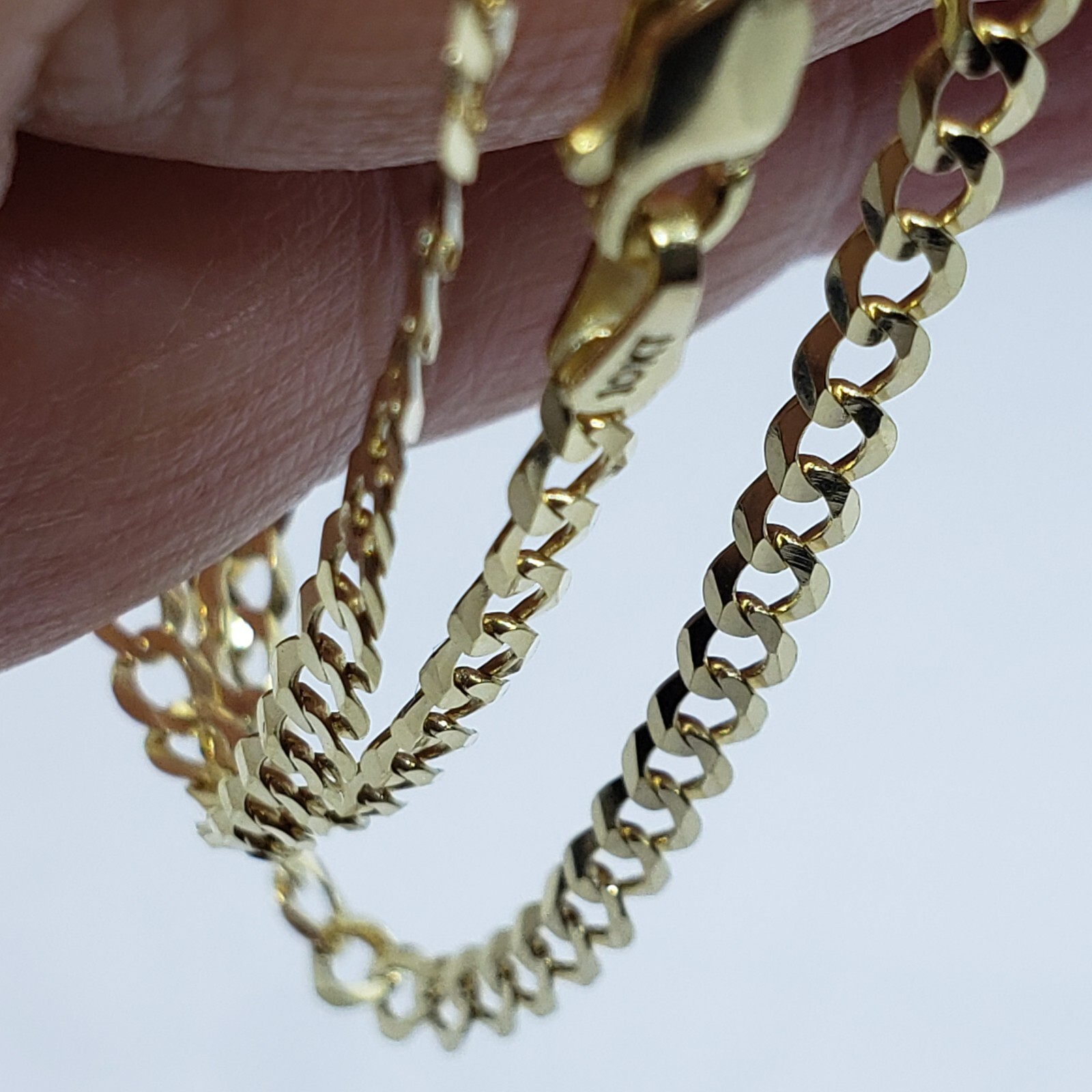 10K Authentic Solid Yellow Gold Cuban Chain Necklace 2mm-10mm Size 16″~30″