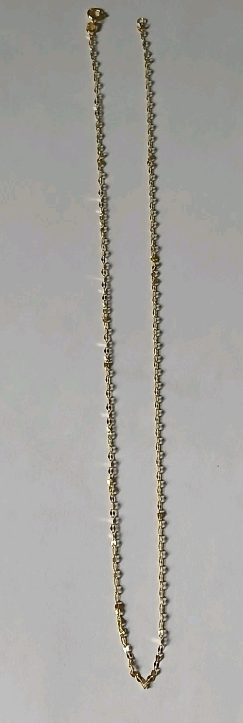 10k Solid Italian Yellow Gold, 15″ Mirror Link Chain, 1.5mm