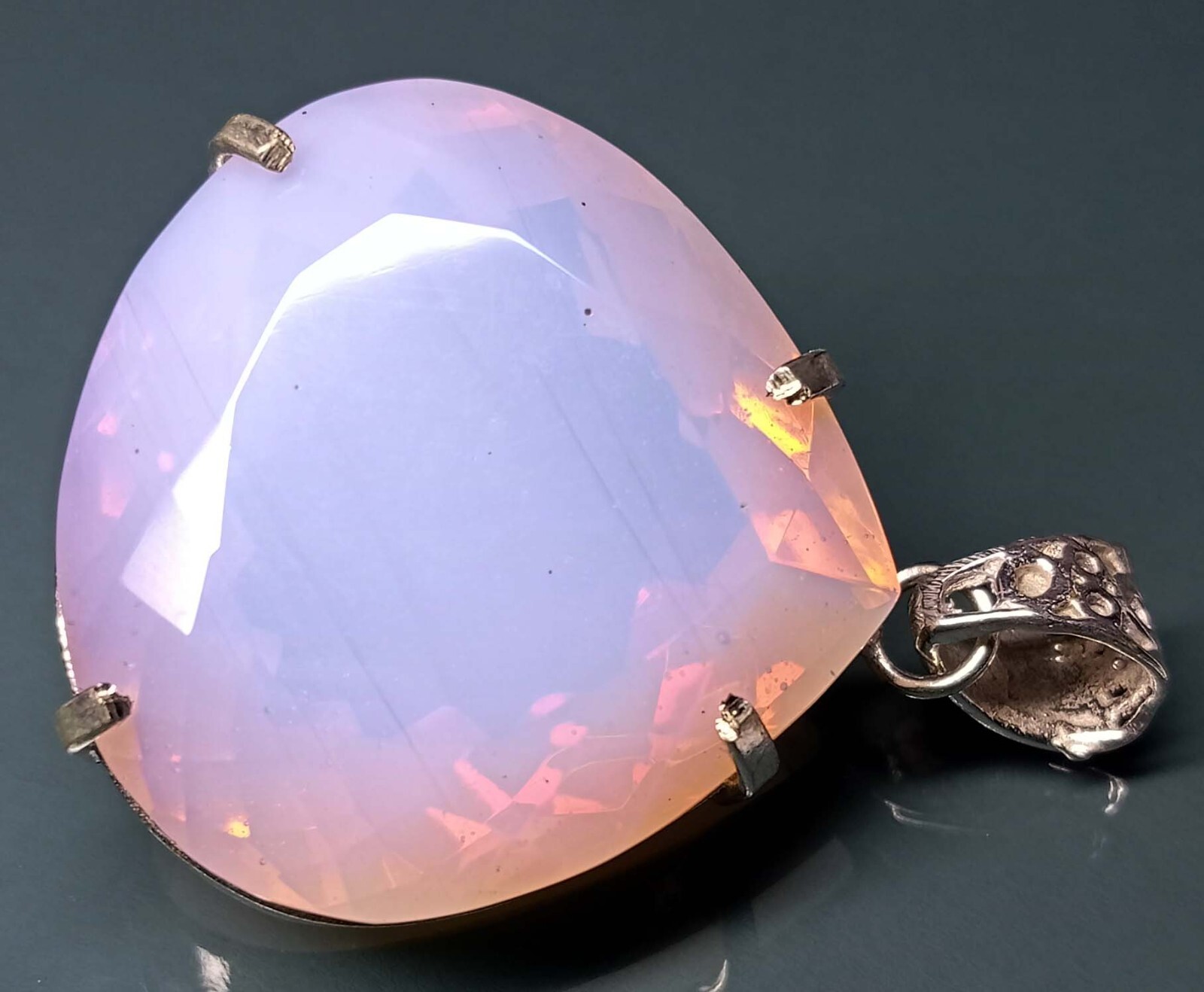 Pendant Pink Opal Pear Cut 125.55 Ct Natural Gemstone Locket EGL Certified PD063
